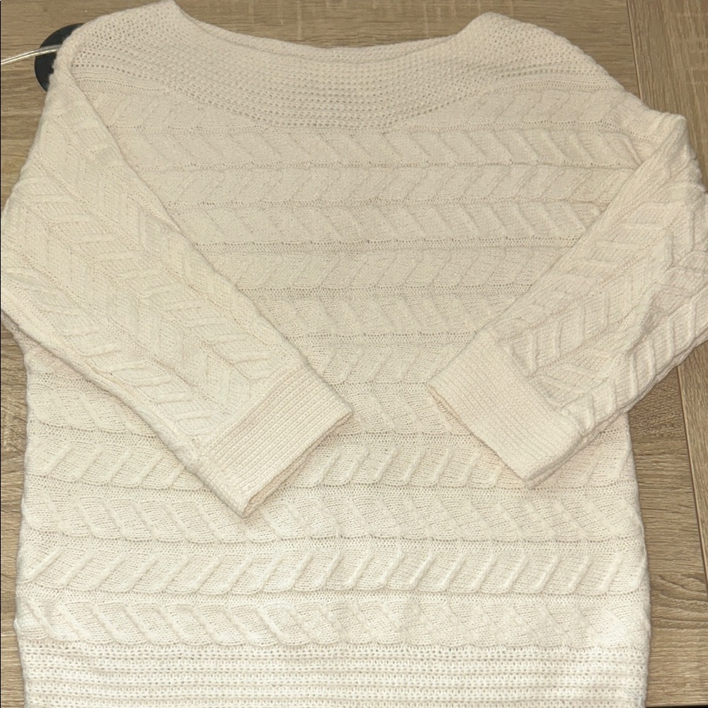 Women's White Cable Knit Sweater